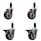 Service Caster 4'' Maroon Poly Wheel Swivel 1-1/8'' Expanding Stem Caster Set 2 Brakes, 4PK SCC-EX20S414-PPUB-MRN-2-PLB-2-118 - alternate 1
